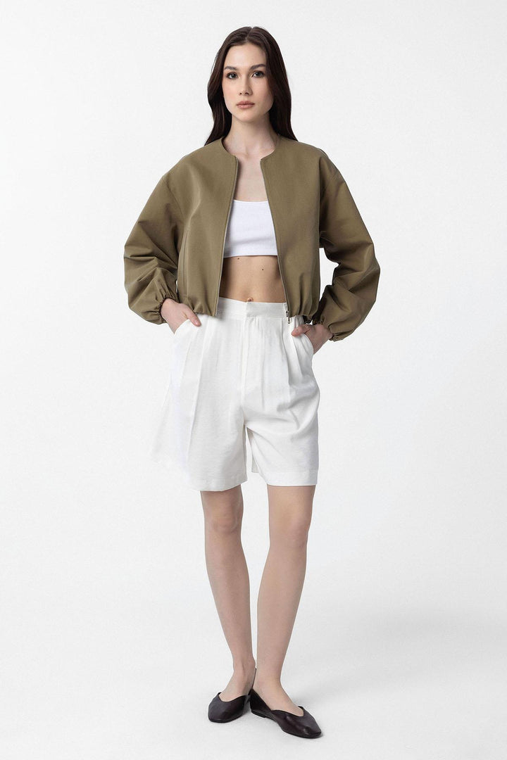 ANT Antioch Haki Crop Women's Bomber Jacket - Dunwoody