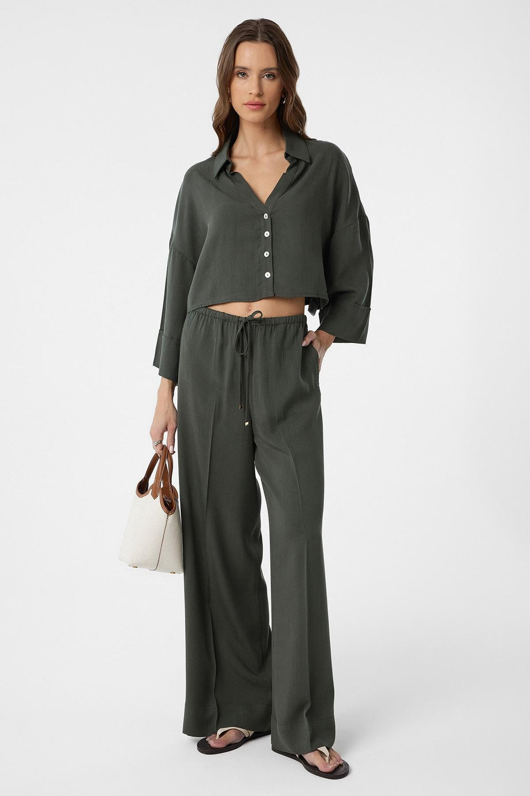 ANT Antioch Haki Crop Women's Shirt - Merksem