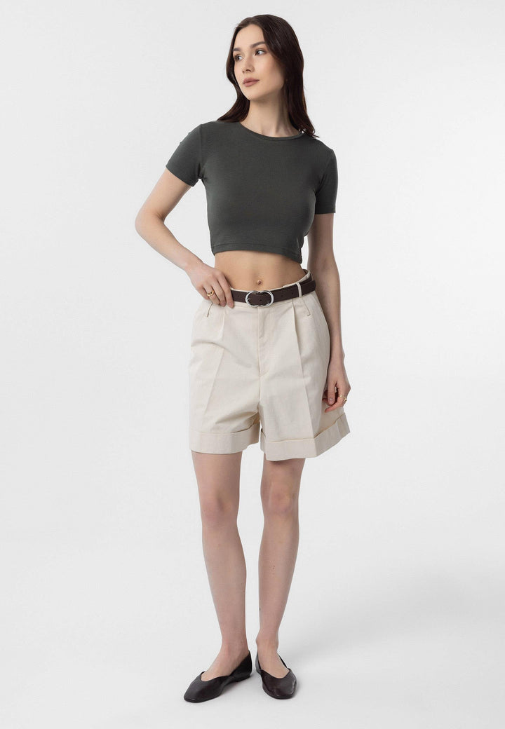ANT Antioch Haki Crop Women's T-Shirt - Shawnee