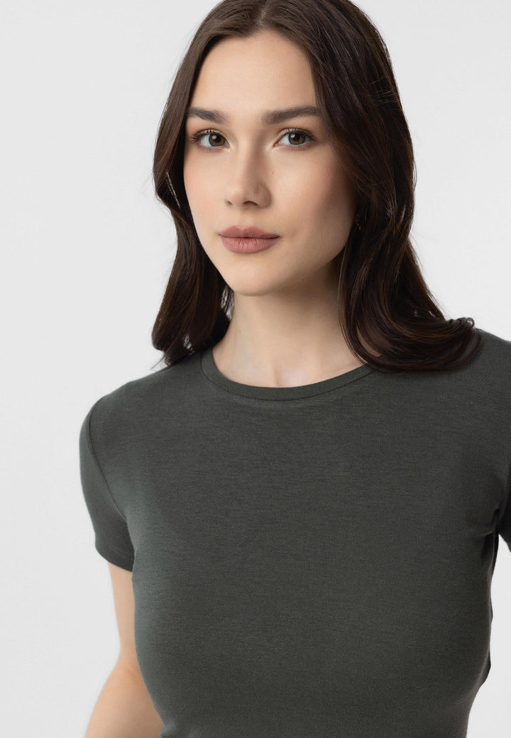 ANT Antioch Haki Crop Women's T-Shirt - Shawnee