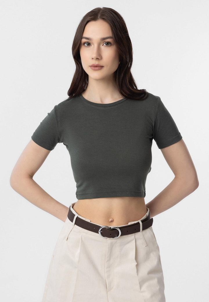 ANT Antioch Haki Crop Women's T-Shirt - Shawnee
