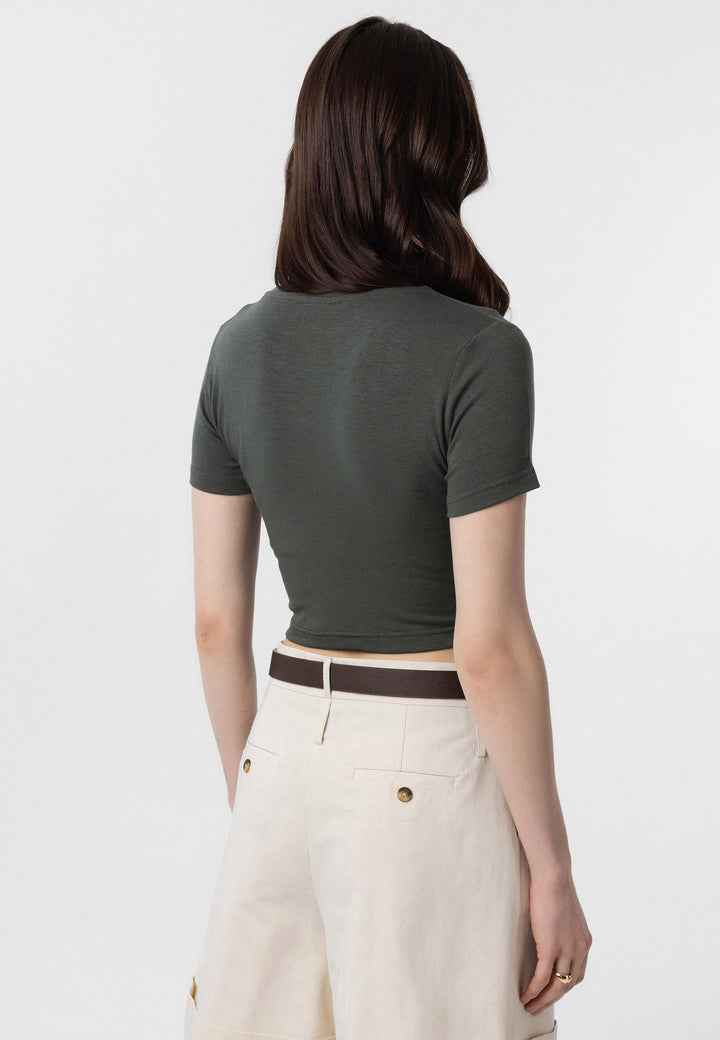 ANT Antioch Haki Crop Women's T-Shirt - Shawnee