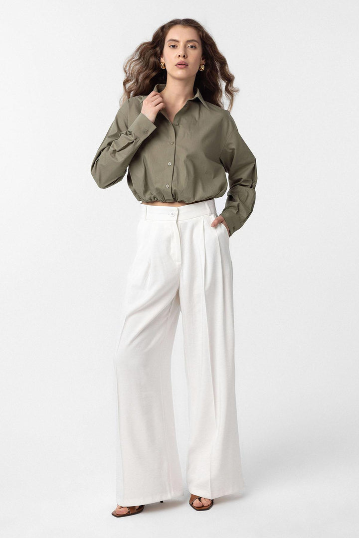 ANT Antioch Haki Crop Poplin Women's Shirt - Leinfelden-Echterdingen