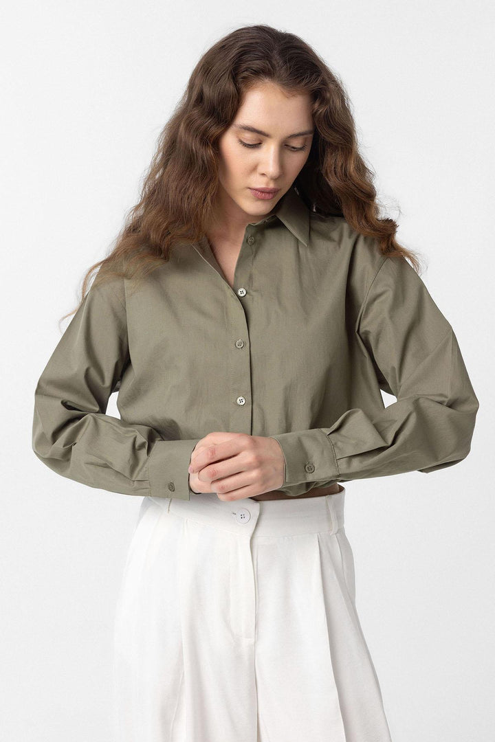ANT Antioch Haki Crop Poplin Women's Shirt - Leinfelden-Echterdingen