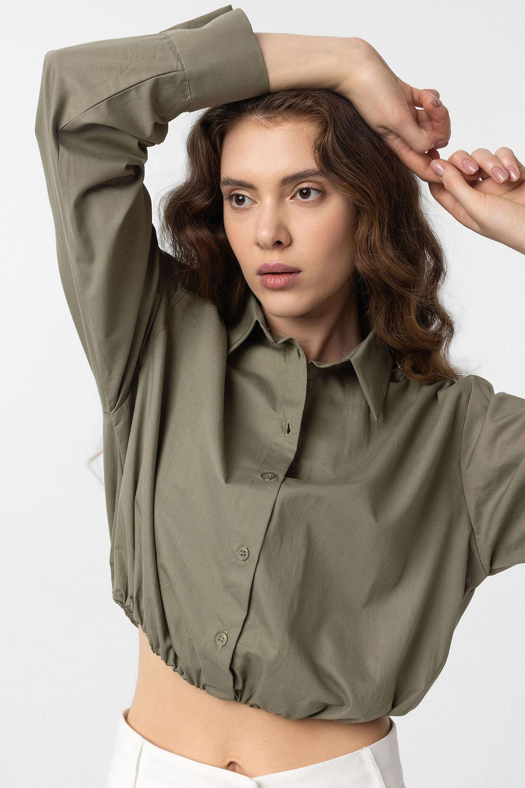 ANT Antioch Haki Crop Poplin Women's Shirt - Leinfelden-Echterdingen