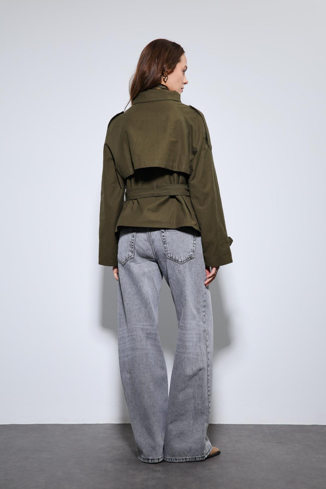 ANT Antioch Khaki Shawl Collar Double Breasted Trench Coat - Ankeny