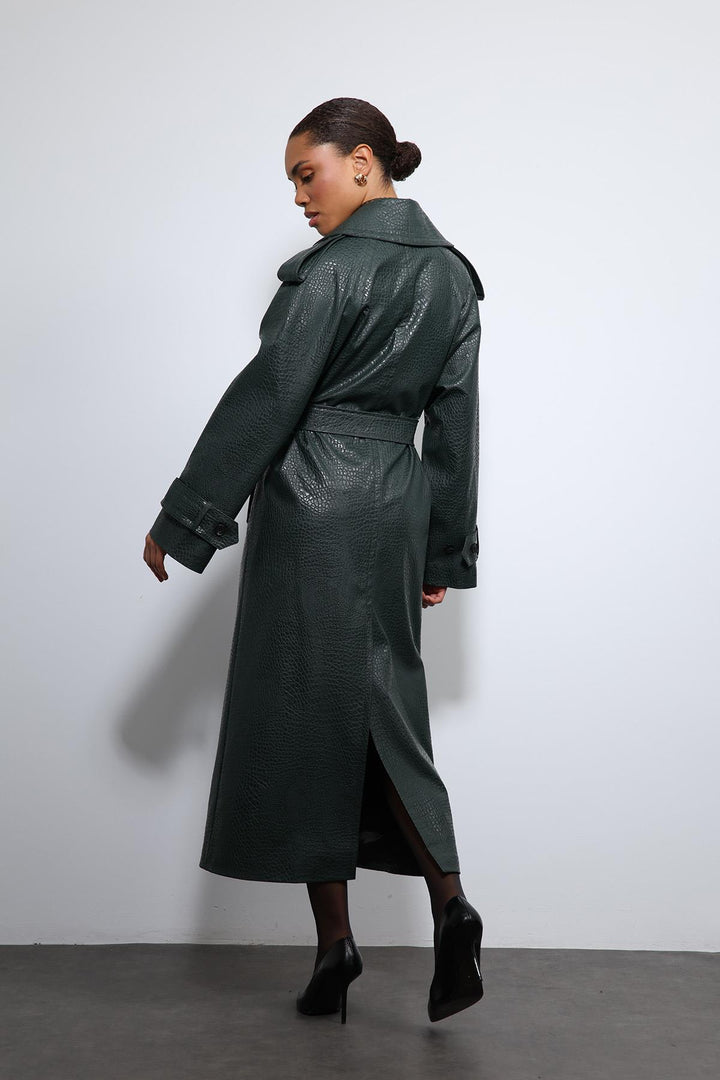 ANT Antioch Beige Faux Leather Trench Coat - Waterloo