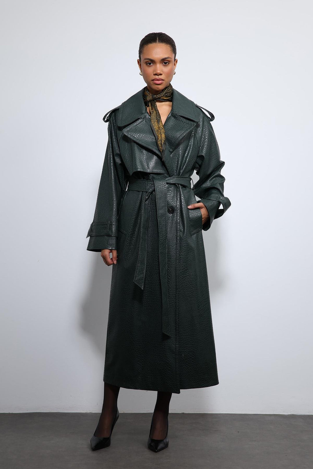 ANT Antioch Beige Faux Leather Trench Coat - Waterloo