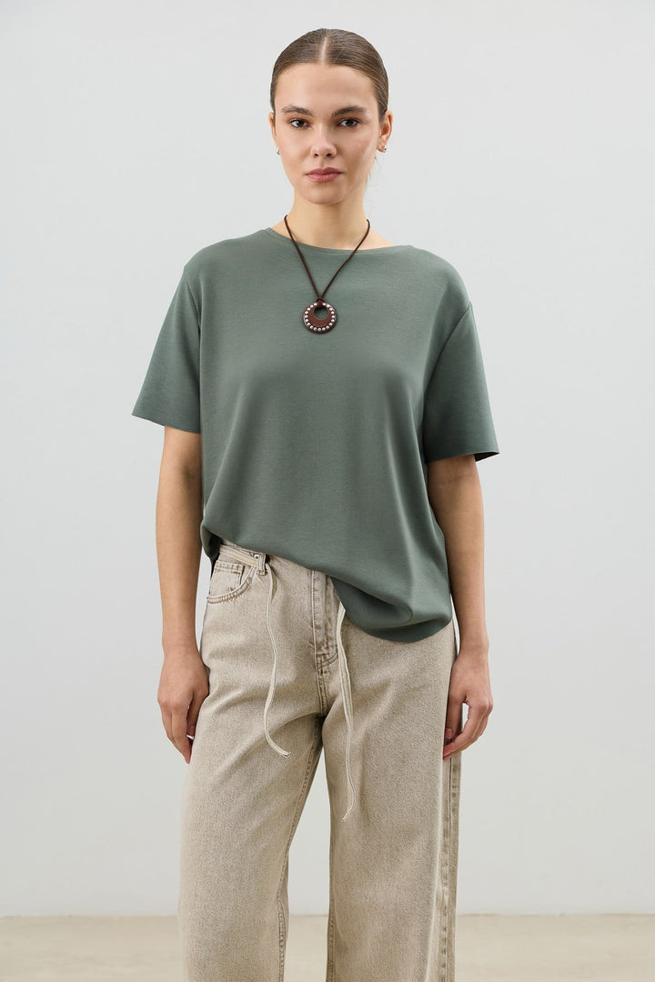 ANT Antioch Haki Dökümlü Kadın T-Shirt - Buffalo