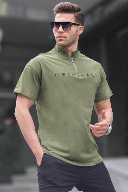 MDX Haki Zip Neck Men's T-Shirt 5858 - Tiraspol