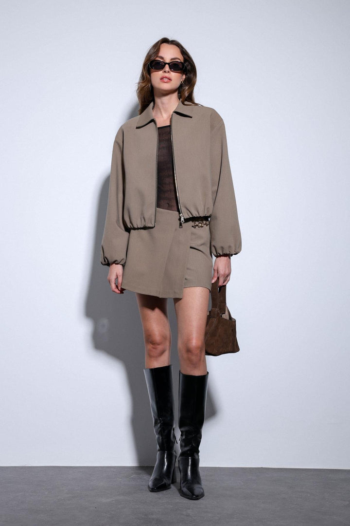 ANT Antioch Khaki Zip-Up Bomber Women's Jacket - Torre Annunziata