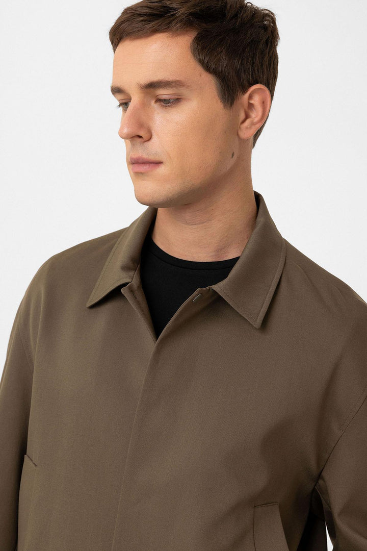 ANT Antioch Haki Gizli Düğme Mevsimlik Relax Fit Erkek Mont - Naples