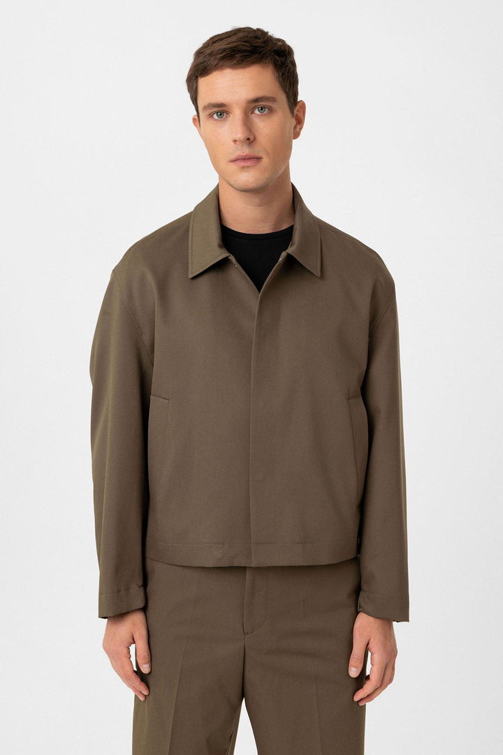 ANT Antioch Khaki Hidden Button Seasonal Relax Fit Men's Jacket - East Meadow
