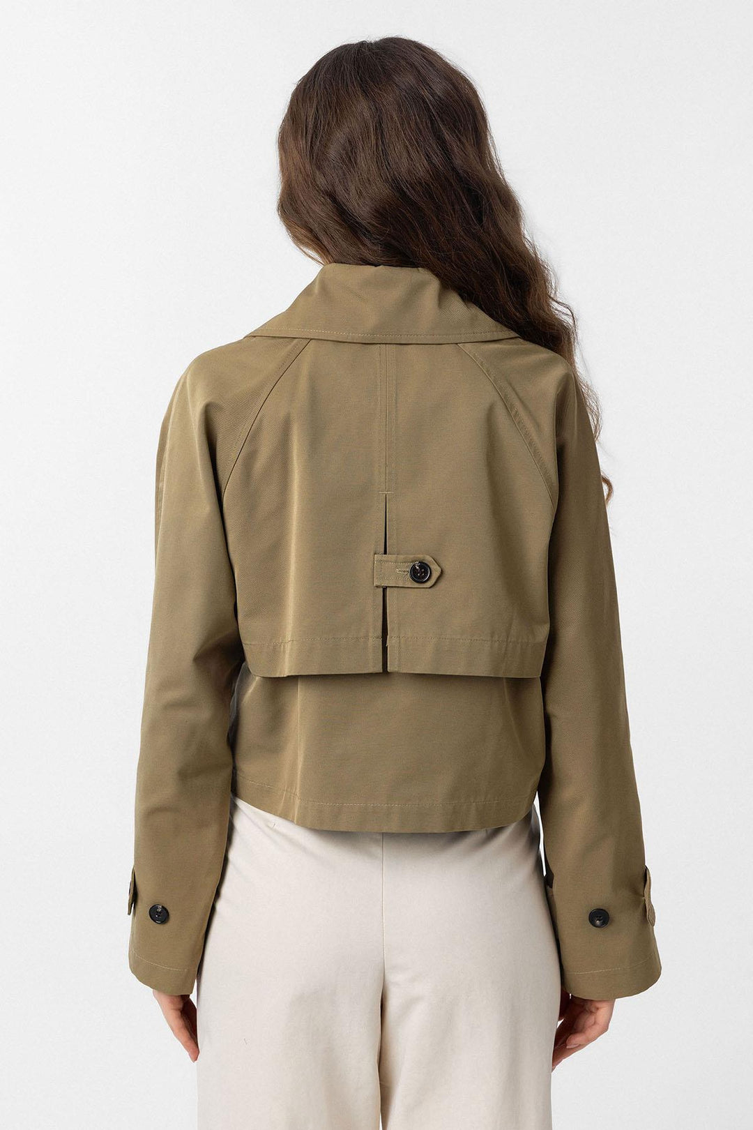 ANT Antioch Beige Women's Wrap Short Trench Coat - Murray