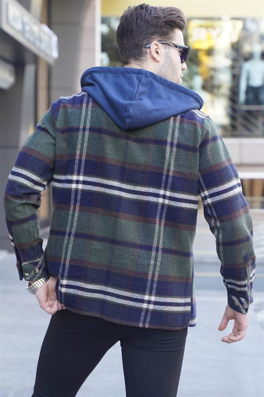 MDX Haki Hooded Plaid Lumberjack Shirt 5577 - Edmonds