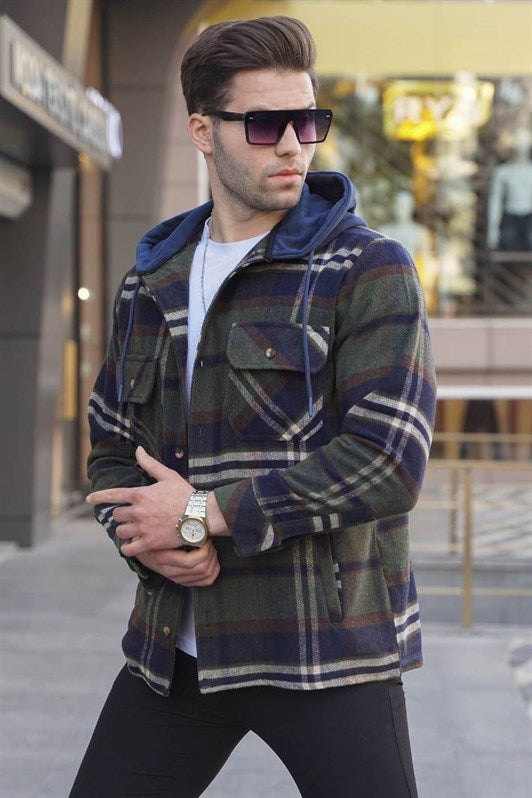 MDX Haki Hooded Plaid Lumberjack Shirt 5577 - Edmonds