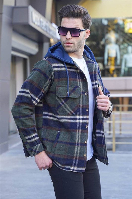 MDX Haki Hooded Plaid Lumberjack Shirt 5577 - Edmonds
