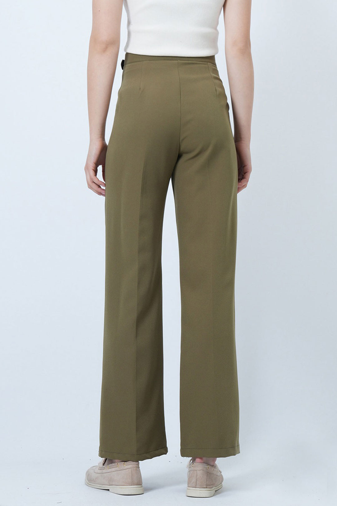Belted Button Closure Double Pocket Palazzo Pants BCHAV-251230 - Valle Hermoso