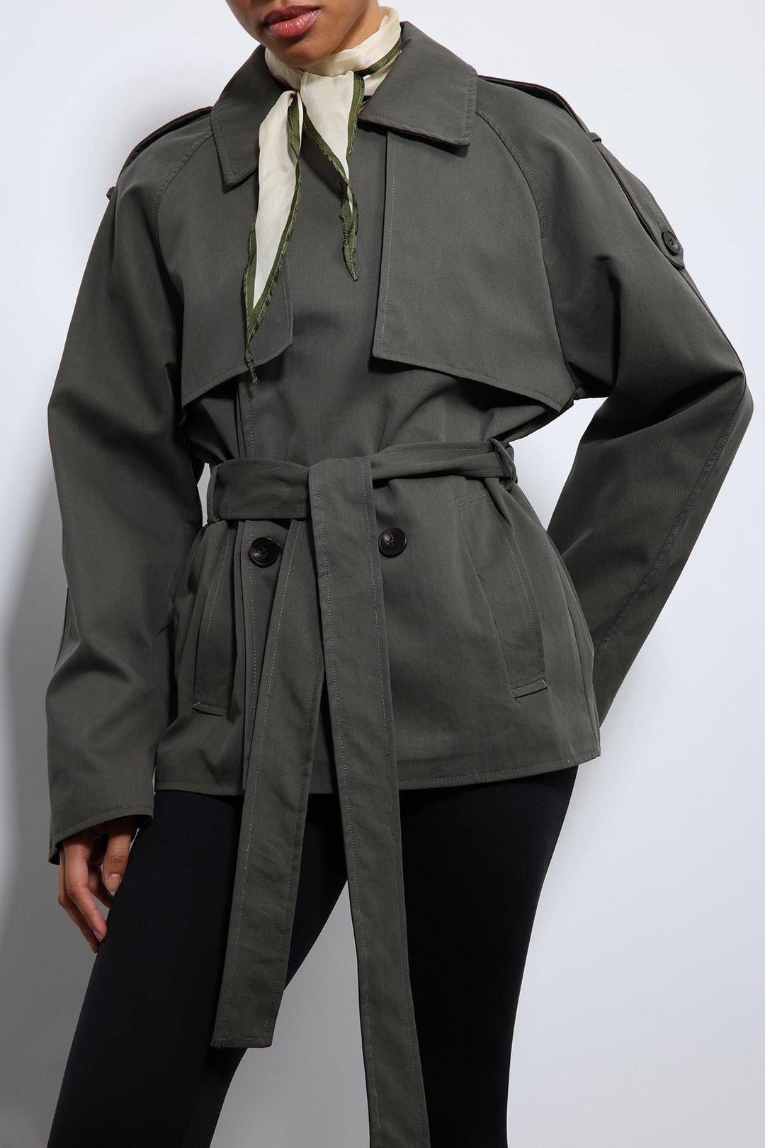 ANT Antioch Haki Kemerli Kısa Trençkot - Cloppenburg