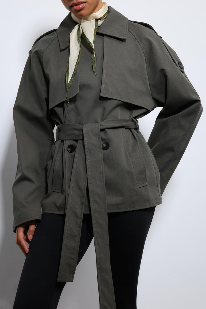 ANT Antioch Haki Kemerli Kısa Trençkot - Cloppenburg