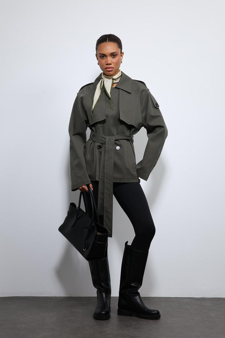 ANT Antioch Haki Kemerli Kısa Trençkot - Cloppenburg