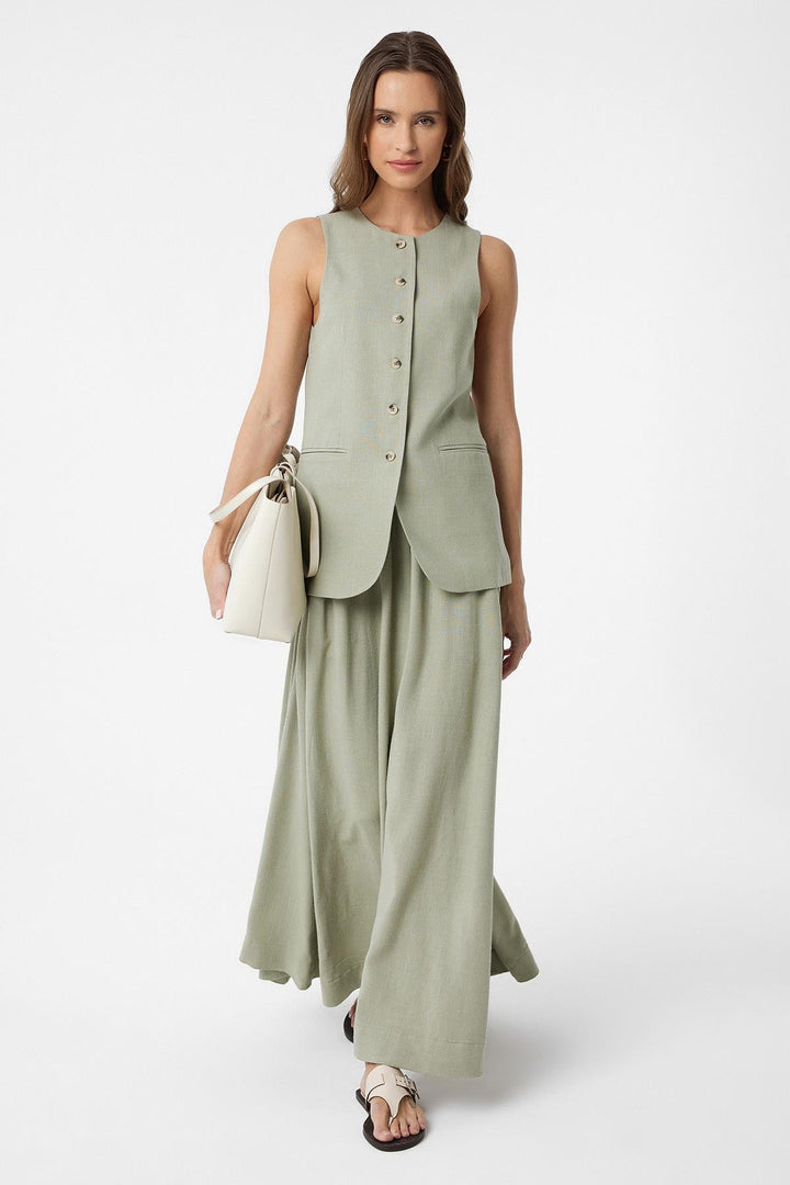 ANT Antioch Haki Linen Blend Women's Long Vest - Rainham