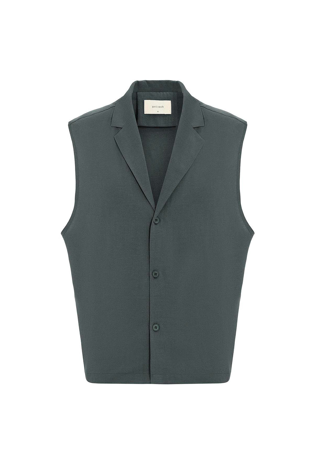 ANT Antioch Haki Linen Blend Sleeveless Men's Shirt - Rimini