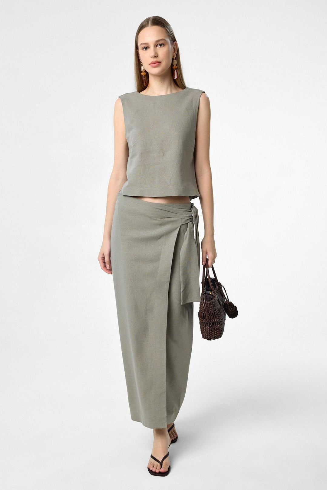 ANT Antioch Linen Belted Women's Skirt - Tucker