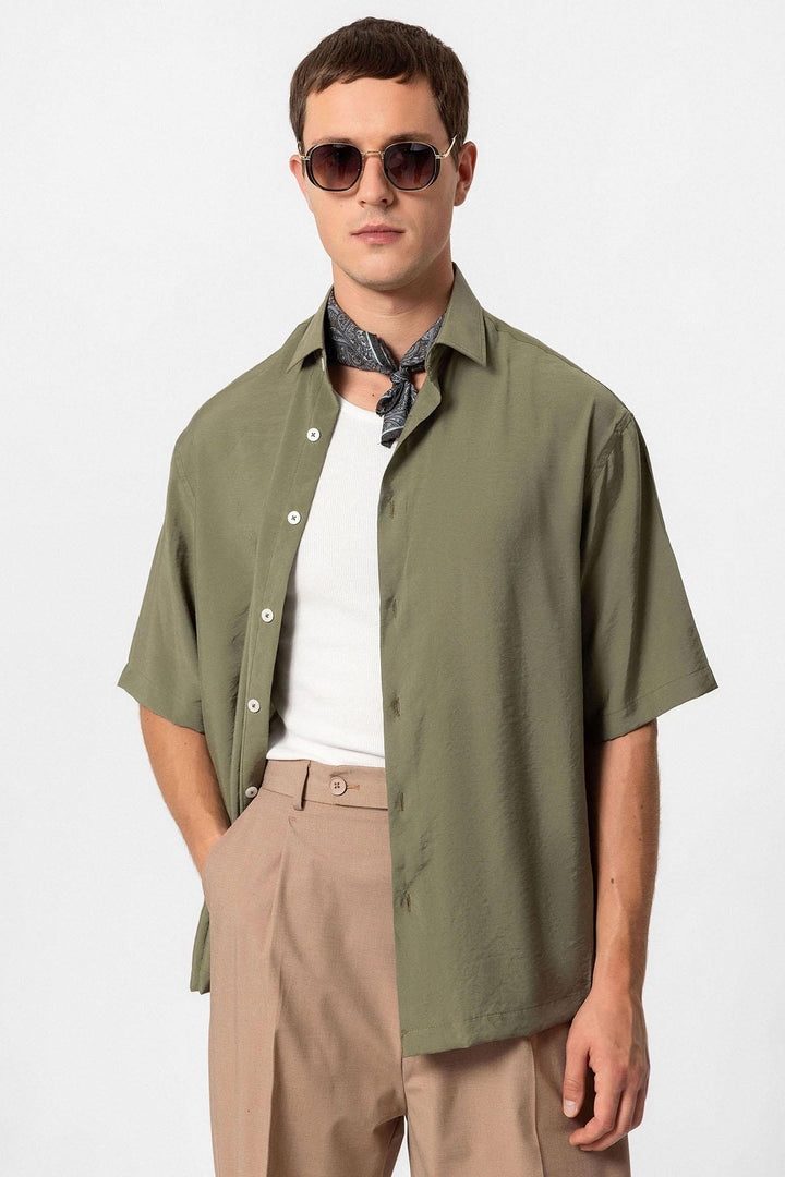 ANT Short Sleeve Oversized Men's Shirt - Petrel