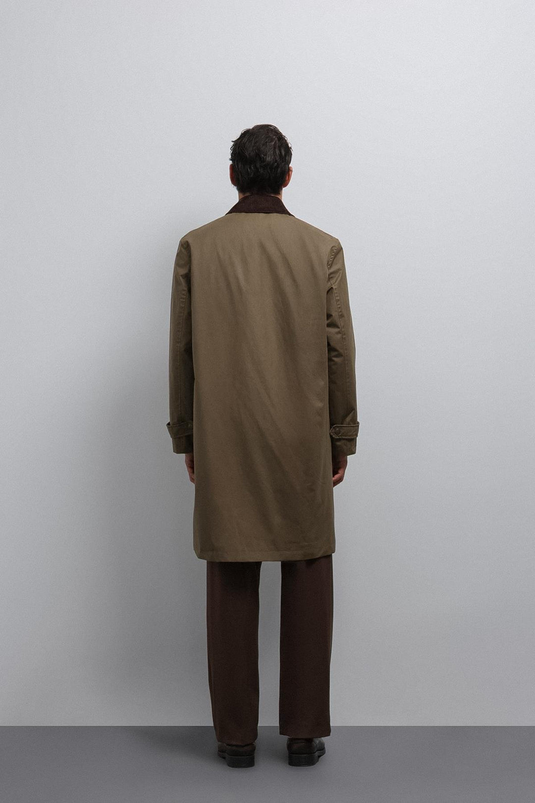 ANT Antioch Haki Contrast Collar Technical Men's Trench Coat - Bastia