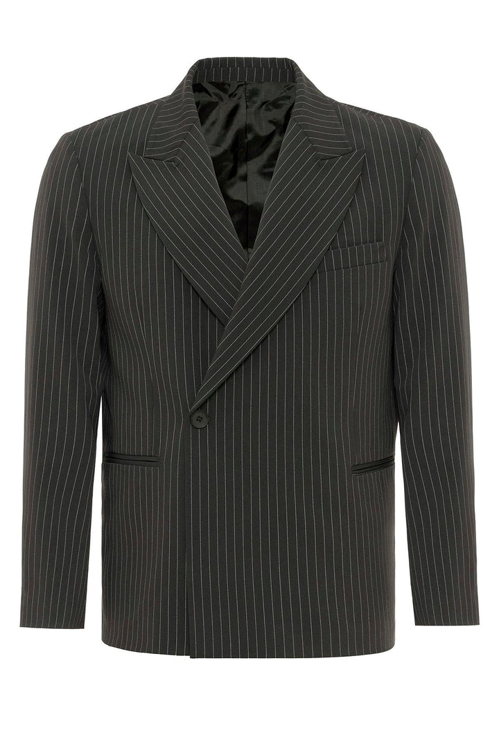 ANT Antioch Khaki Cross Closure Striped Men's Blazer Jacket - Metz