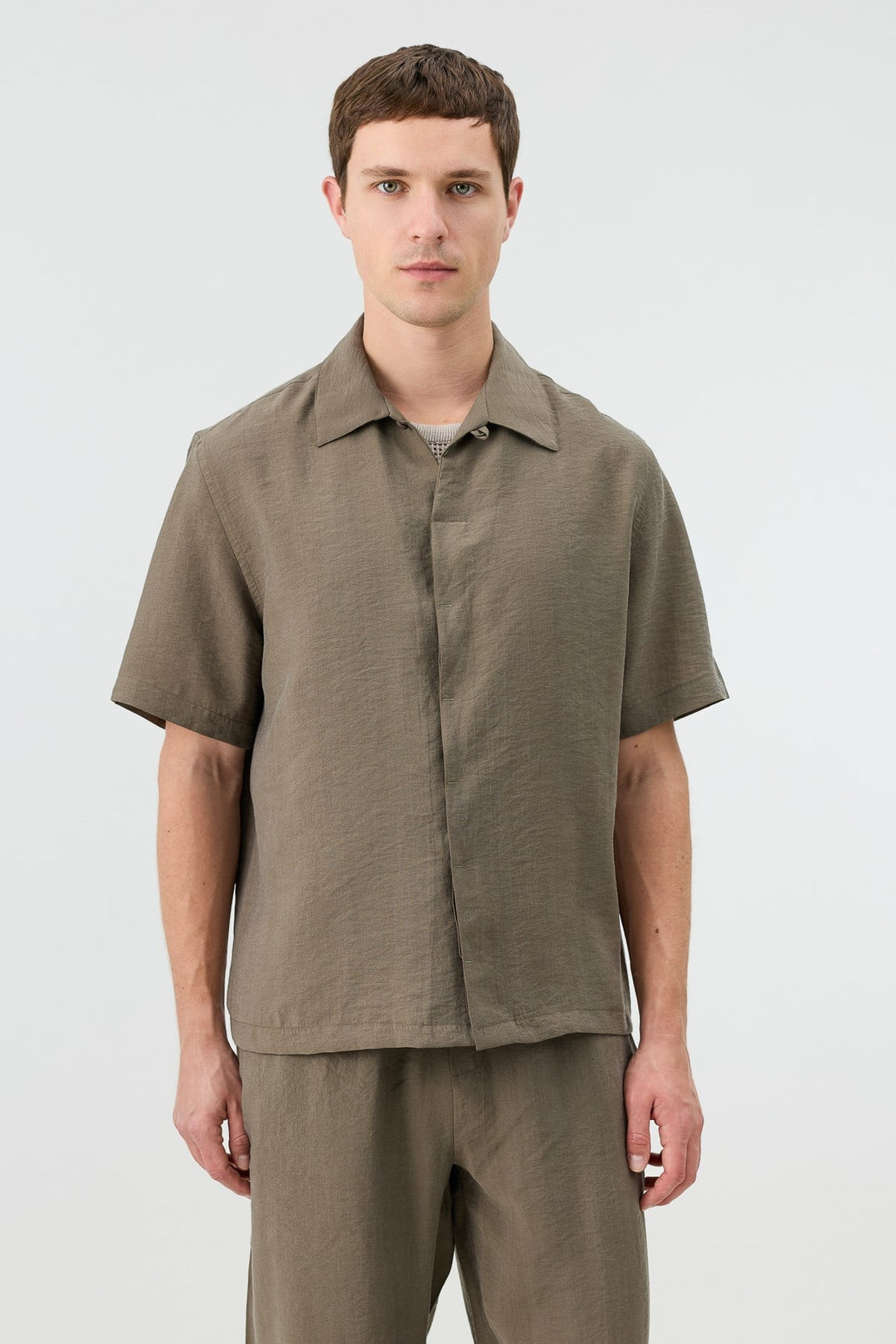 ANT Men's Shirt with Lyocell Blend and Hidden Buttons - Anderlecht