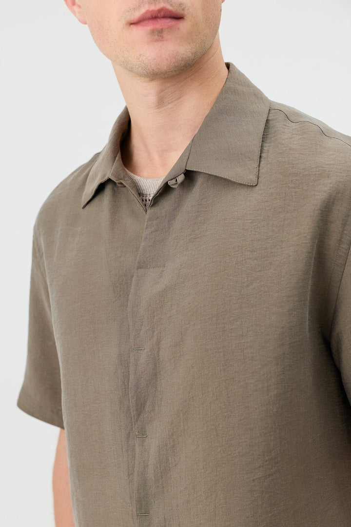 ANT Men's Shirt with Lyocell Blend and Hidden Buttons - Anderlecht