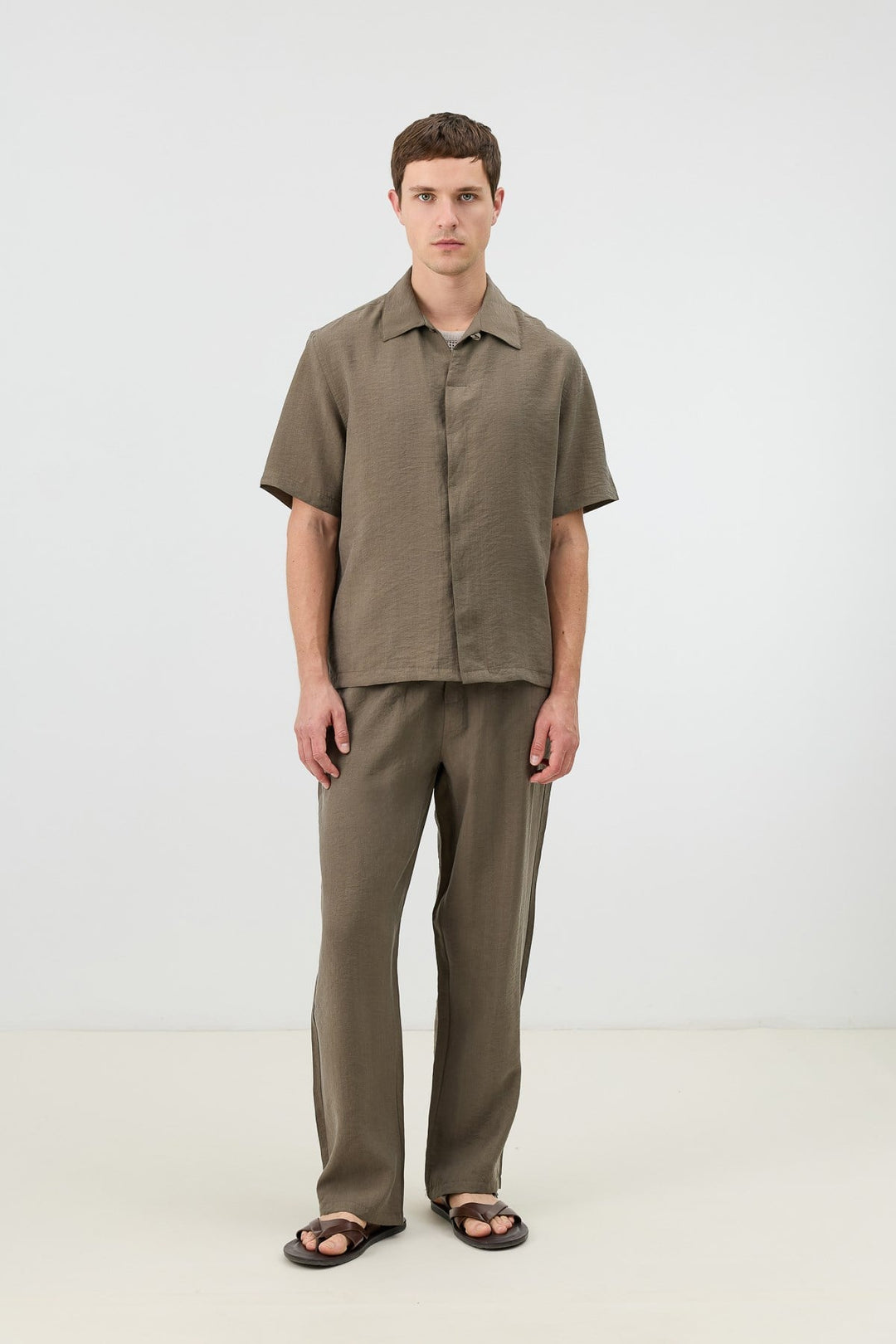 ANT Men's Shirt with Lyocell Blend and Hidden Buttons - Anderlecht