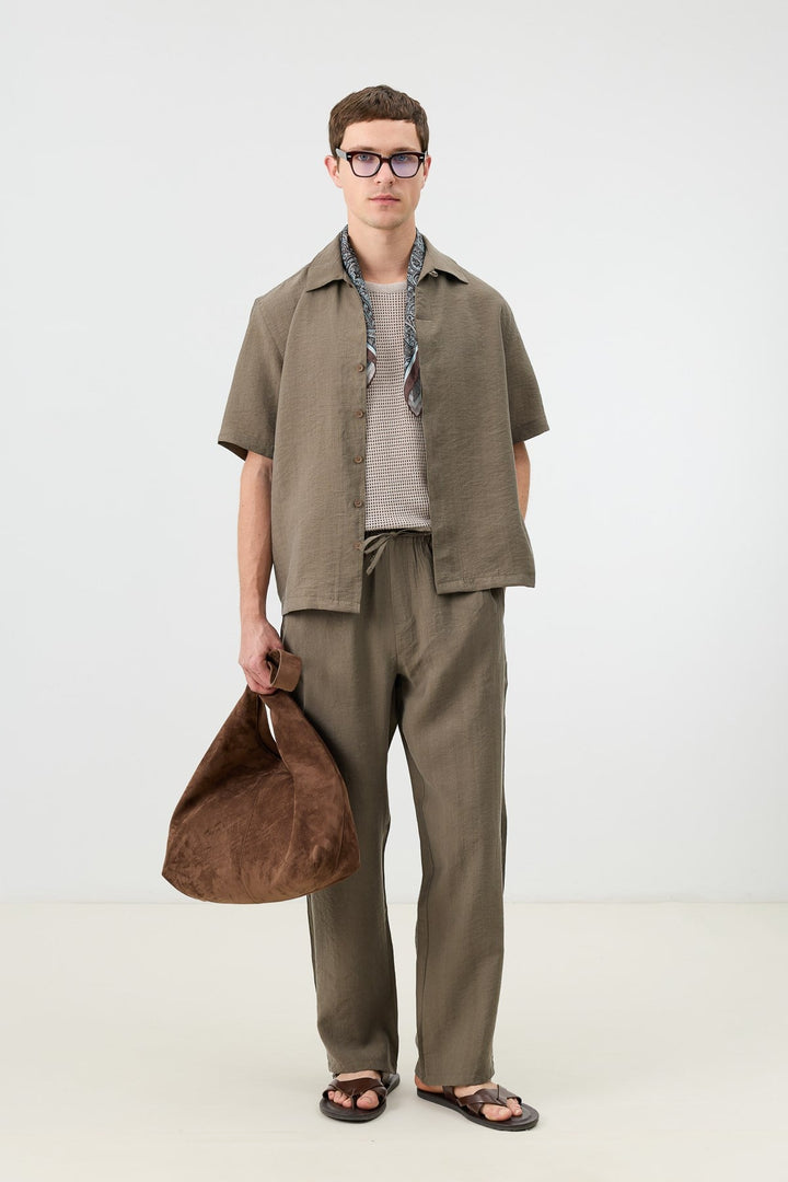 ANT Men's Shirt with Lyocell Blend and Hidden Buttons - Anderlecht