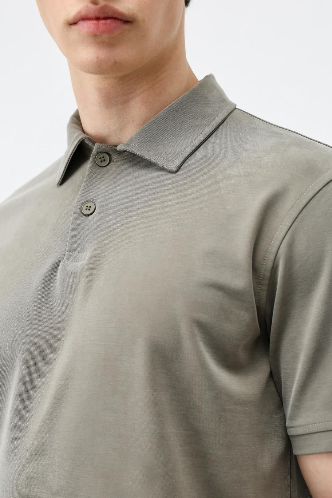 ANT Antioch Haki Lyocell Karışımlı Polo Yaka Erkek T-Shirt - Coyula