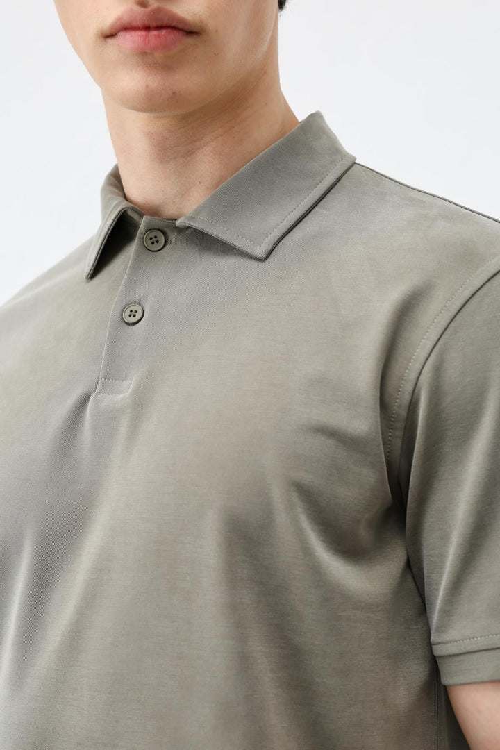 ANT Antioch Haki Lyocell Karışımlı Polo Yaka Erkek T-Shirt - Coyula