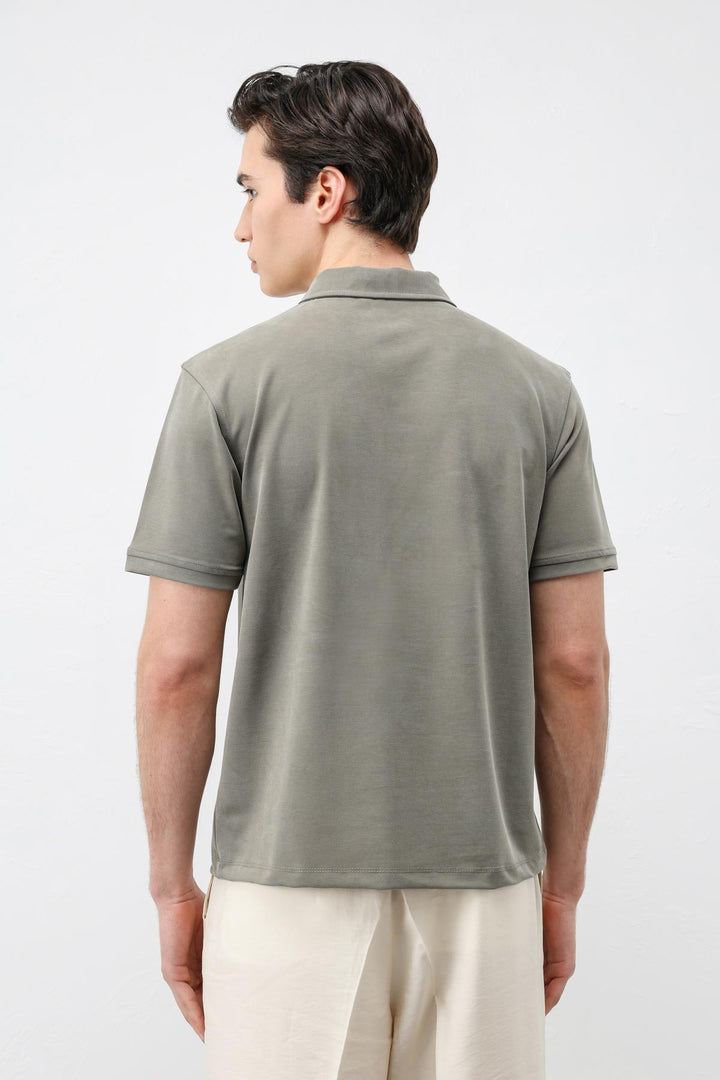 ANT Antioch Haki Lyocell Karışımlı Polo Yaka Erkek T-Shirt - Coyula
