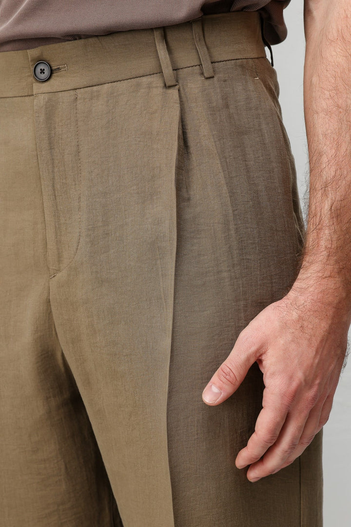ANT Antioch Haki Lyocell Relaxed Fit Pileli Erkek Pantolon - Gisborne