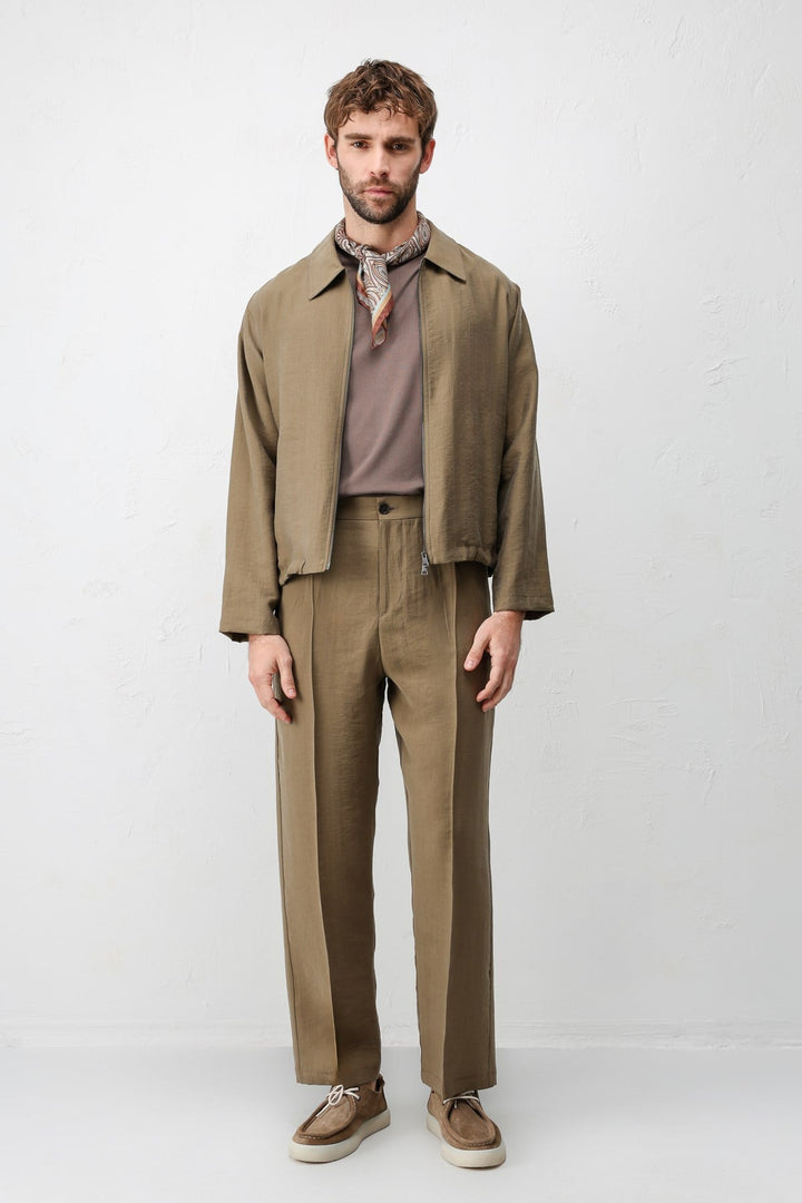 ANT Antioch Haki Lyocell Relaxed Fit Pileli Erkek Pantolon - Gisborne