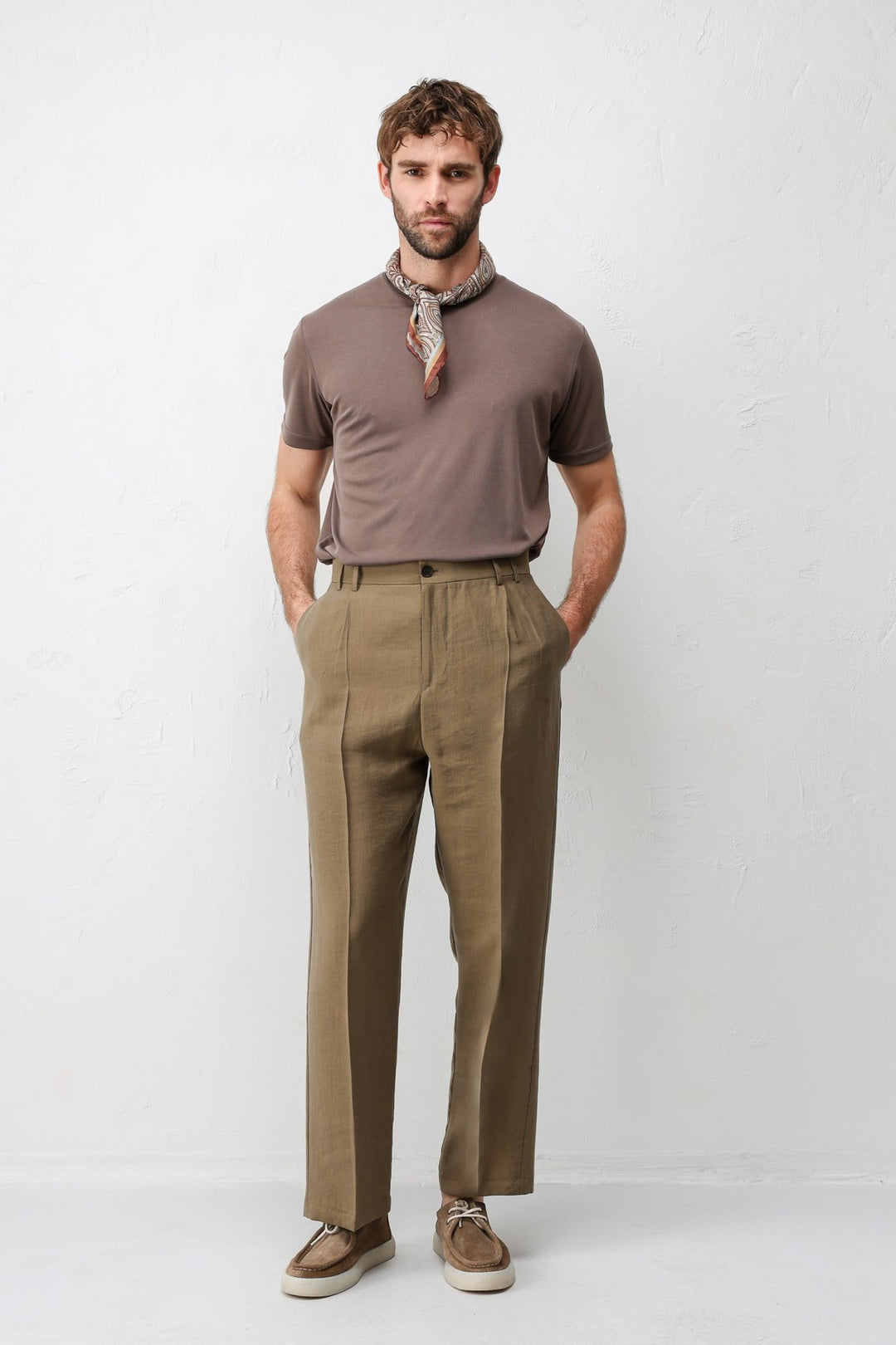 ANT Antioch Haki Lyocell Relaxed Fit Pileli Erkek Pantolon - Gisborne