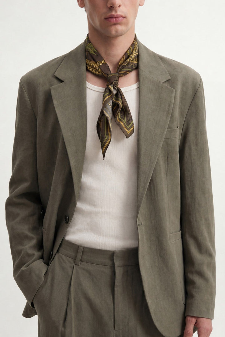 ANT Antioch Haki Modal Karışımlı Relaxed Blazer Ceket - Saint-Maur-des-Fossés