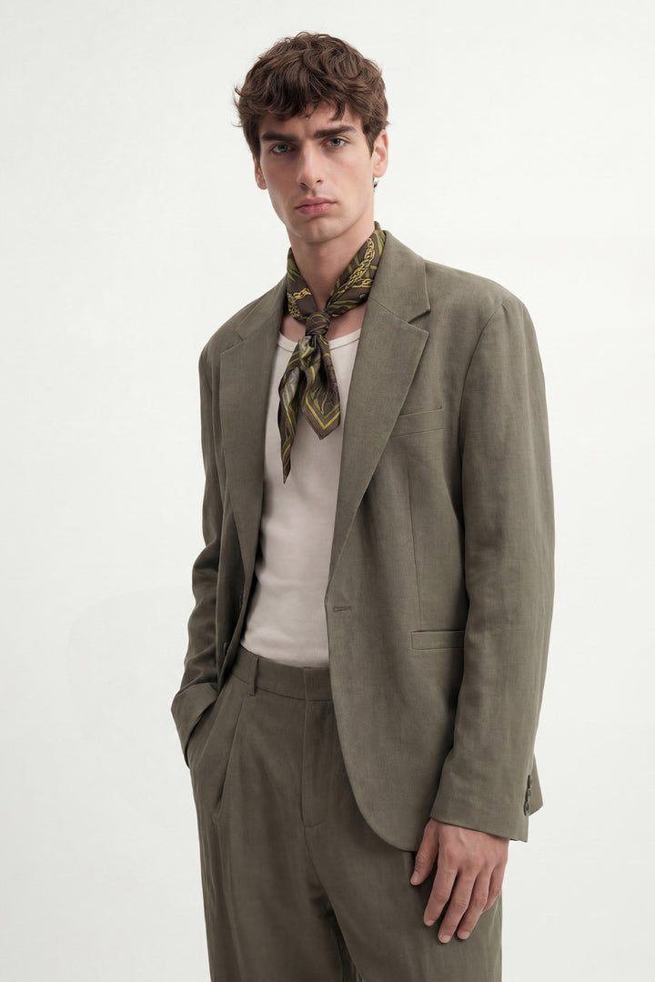 ANT Antioch Haki Modal Karışımlı Relaxed Blazer Ceket - Saint-Maur-des-Fossés