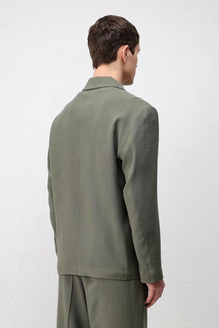 ANT Antioch Haki Modal Karışımlı Relaxed Fit Erkek Blazer Ceket - Lawrence