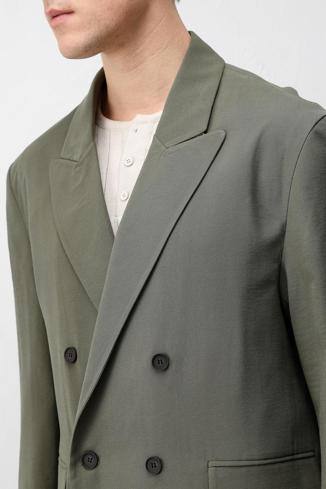 ANT Antioch Haki Modal Karışımlı Relaxed Fit Erkek Blazer Ceket - Lawrence