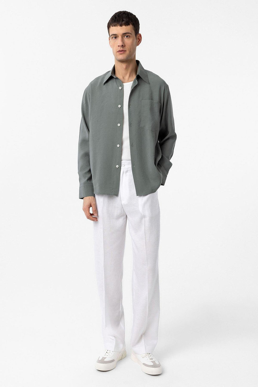ANT Antioch Beige Modal Fabric Relax Fit Men's Shirt - Lubny