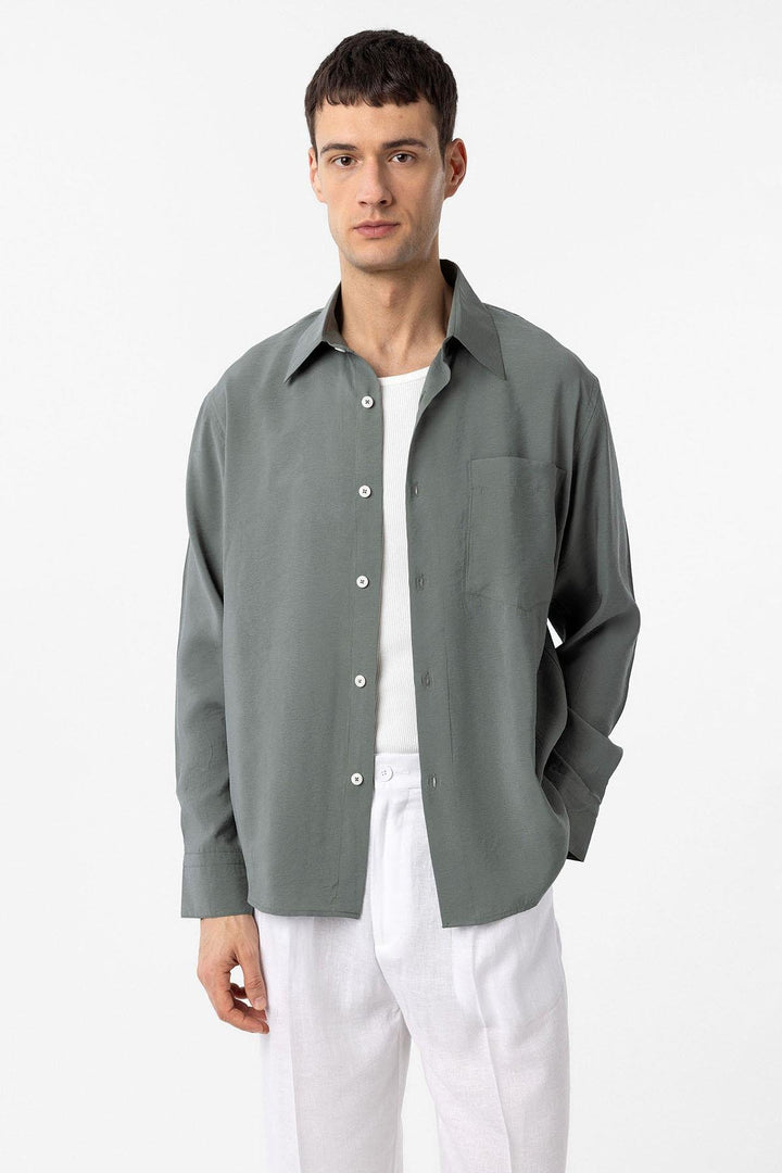 ANT Antioch Beige Modal Fabric Relax Fit Men's Shirt - Lubny