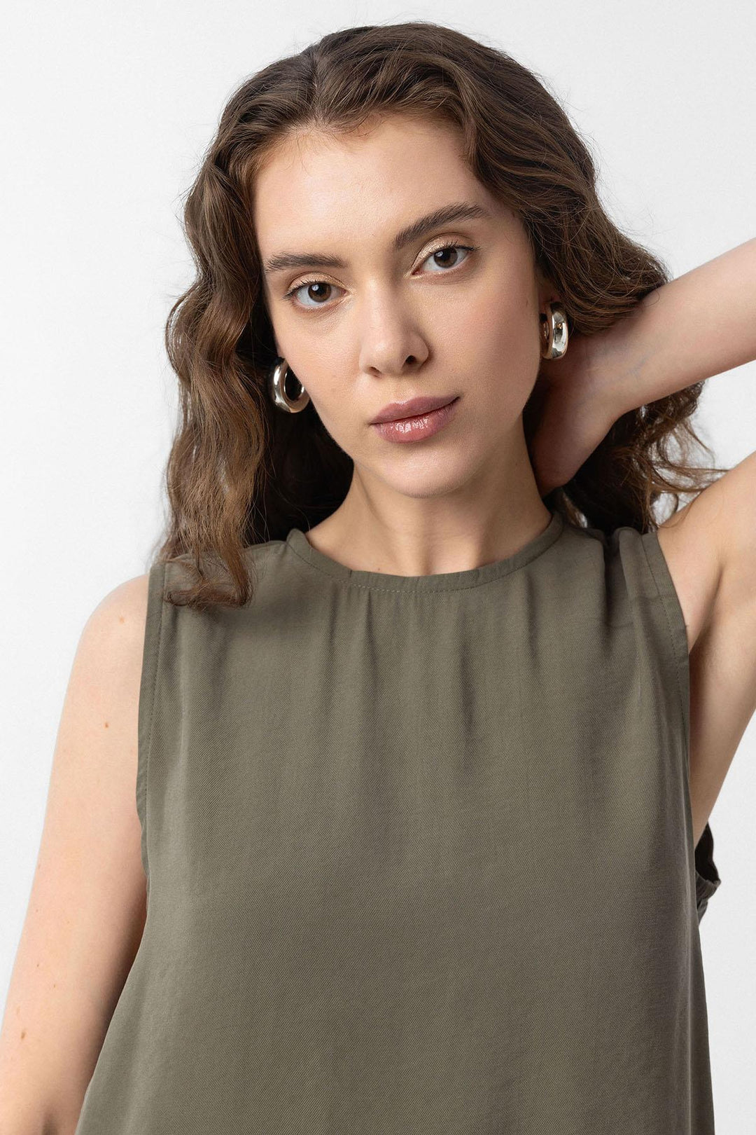 ANT Antioch Haki Modal Midi Women's Dress - Cuxhaven