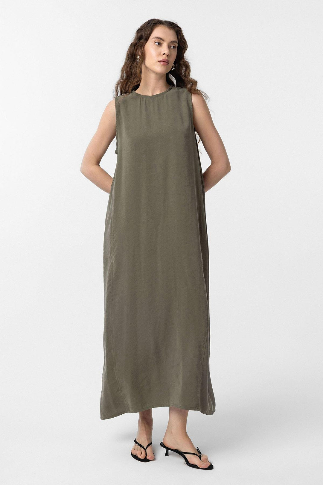 ANT Antioch Haki Modal Midi Women's Dress - Cuxhaven
