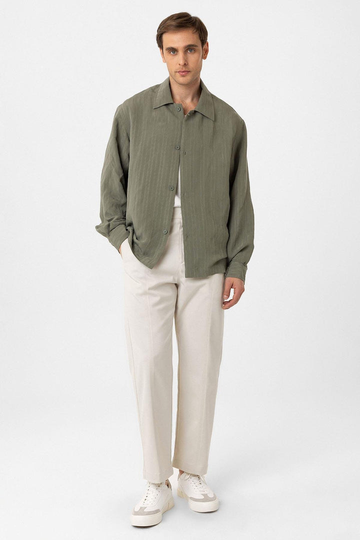 ANT Antioch Haki Oversize Textured Men's Shirt - Panevėžys